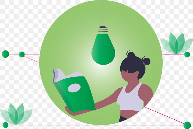 Girl Book Reading, PNG, 2999x2012px, Girl, Book, Circle, Green, Leaf Download Free