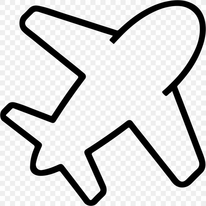 Airplane Clip Art Aircraft, PNG, 982x982px, Airplane, Aircraft, Area, Black, Black And White Download Free