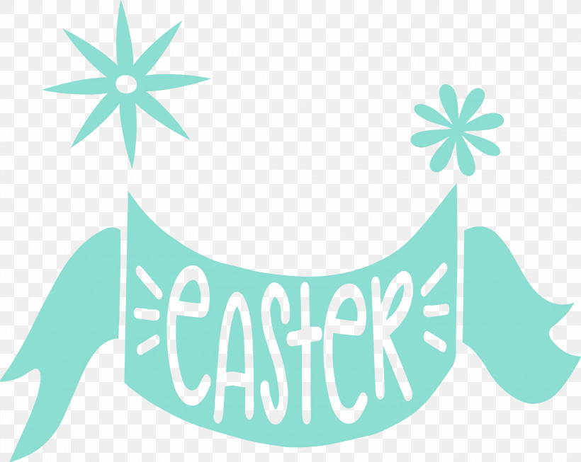 Aqua Text Turquoise Font Leaf, PNG, 3000x2391px, Easter Day, Aqua, Easter Sunday, Leaf, Logo Download Free