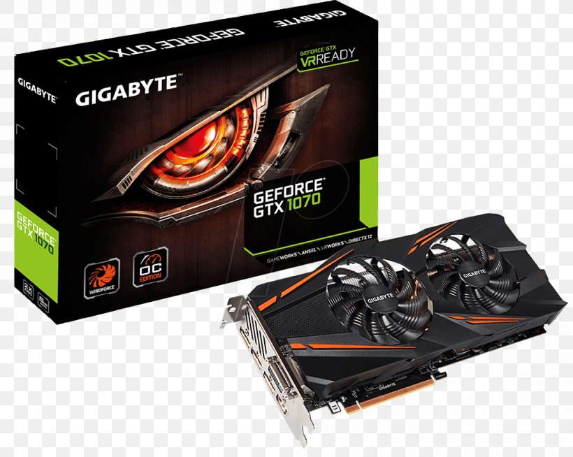 Graphics Cards & Video Adapters NVIDIA GeForce GTX 1070 GDDR5 SDRAM PCI Express, PNG, 1000x798px, Graphics Cards Video Adapters, Chipset, Computer, Computer Component, Computer Cooling Download Free