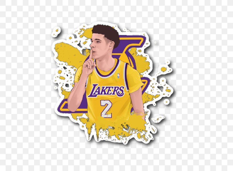 Los Angeles Lakers Basketball Clip Art Image Sticker, PNG, 600x600px, Los Angeles Lakers, Basketball, Basketball Player, Cartoon, Drawing Download Free