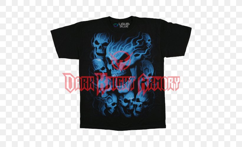 T-shirt Human Skull Symbolism Skeleton Death, PNG, 500x500px, Tshirt, Art, Blue, Bone, Brand Download Free