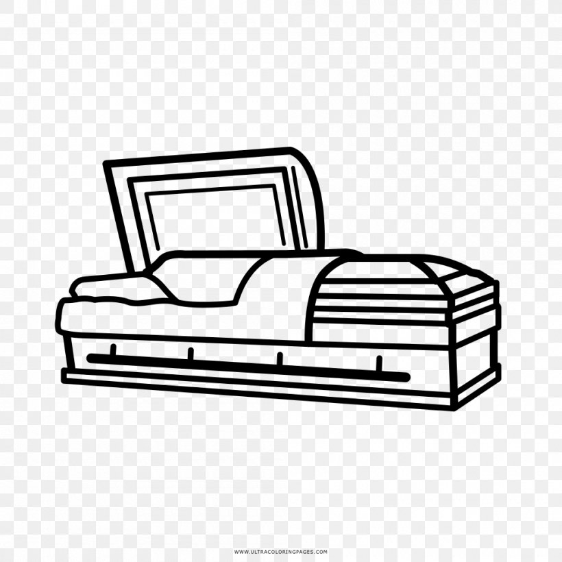 Coffin Drawing Coloring Book Death, PNG, 1000x1000px, Coffin, Area, Automotive Design, Black And White, Chair Download Free