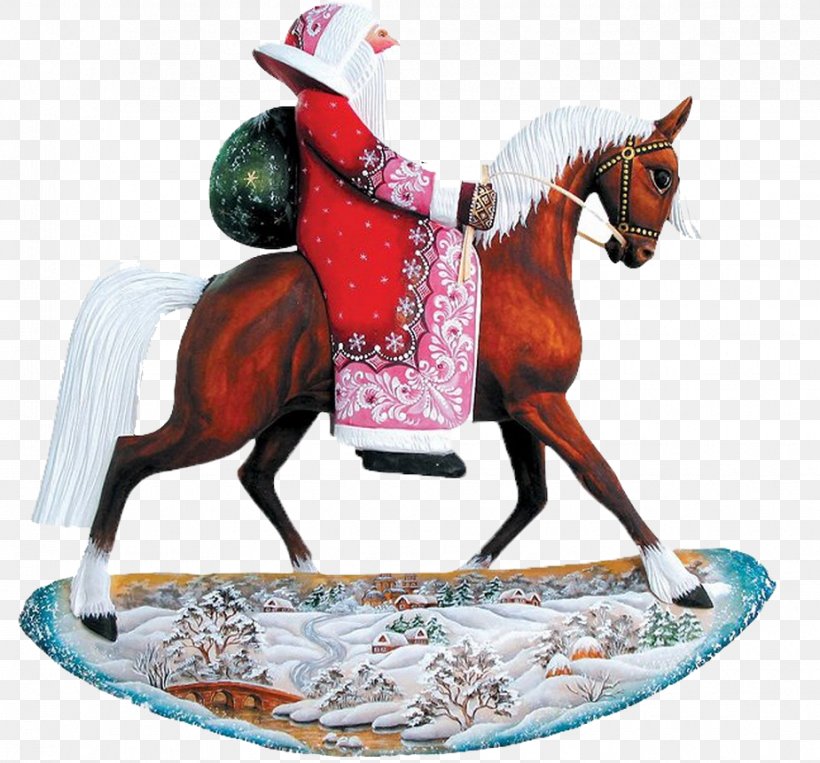 Ded Moroz Horse Toy Equestrianism New Year, PNG, 925x861px, Ded Moroz, Bridle, Christmas, Christmas Ornament, Doll Download Free