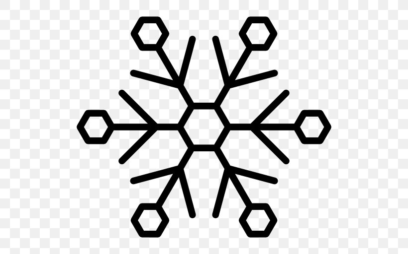 Snowflake Hexagon Drawing Clip Art, PNG, 512x512px, Snowflake, Black And White, Cold, Drawing, Hexagon Download Free