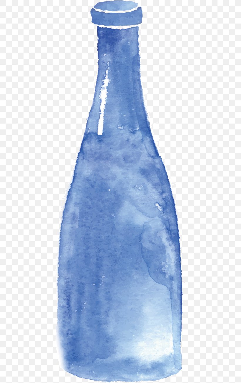 Glass Bottle Watercolor Painting, PNG, 447x1302px, Glass Bottle, Blue, Bottle, Bottled Water, Drinking Water Download Free