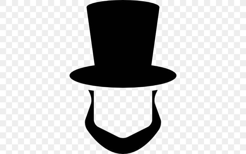 Top Hat Beard Clip Art, PNG, 512x512px, Top Hat, Abraham Lincoln, Beard, Black And White, Cap Download Free