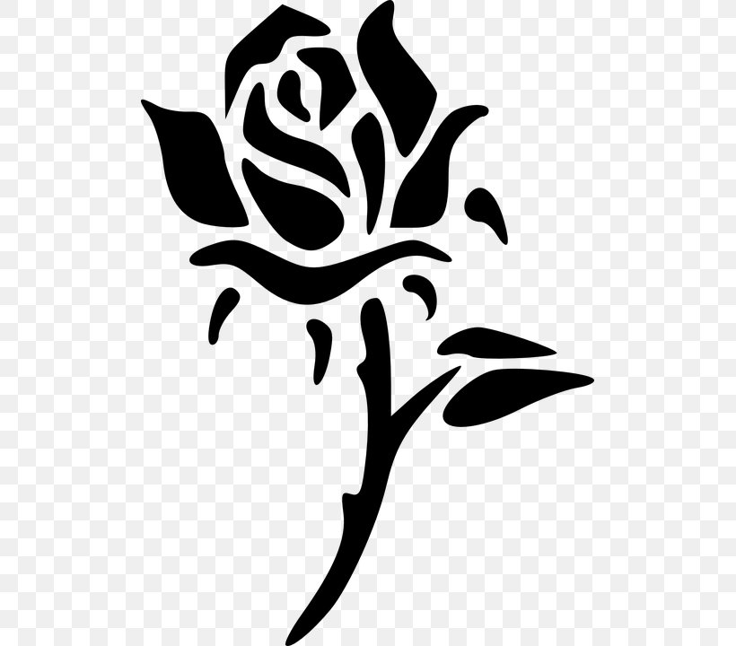 Rose Silhouette Clip Art, PNG, 505x720px, Rose, Artwork, Black And White, Black Rose, Branch Download Free