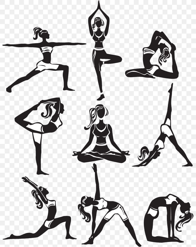Yoga Euclidean Vector Clip Art, PNG, 800x1030px, Yoga, Arm, Art, Black And White, Fashion Accessory Download Free