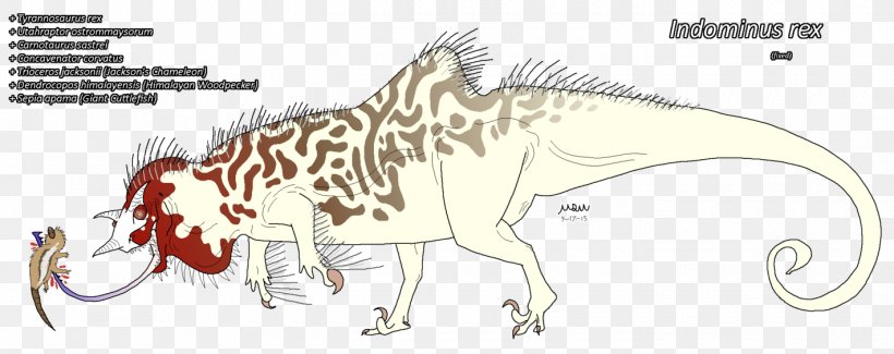 Tyrannosaurus Giganotosaurus Indominus Rex Spinosaurus Velociraptor, PNG, 1420x563px, Watercolor, Cartoon, Flower, Frame, Heart Download Free