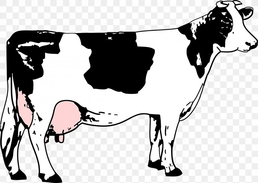 Holstein Friesian Cattle Beef Cattle Black And White Dairy Cattle Clip Art, PNG, 2400x1708px, Holstein Friesian Cattle, Art, Beef Cattle, Black, Black And White Download Free