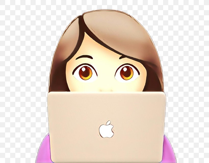 Apple Color Emoji Human Skin Color Light Skin Woman, PNG, 640x640px, Cartoon, Apple Color Emoji, Brown Hair, Cheek, Ear Download Free