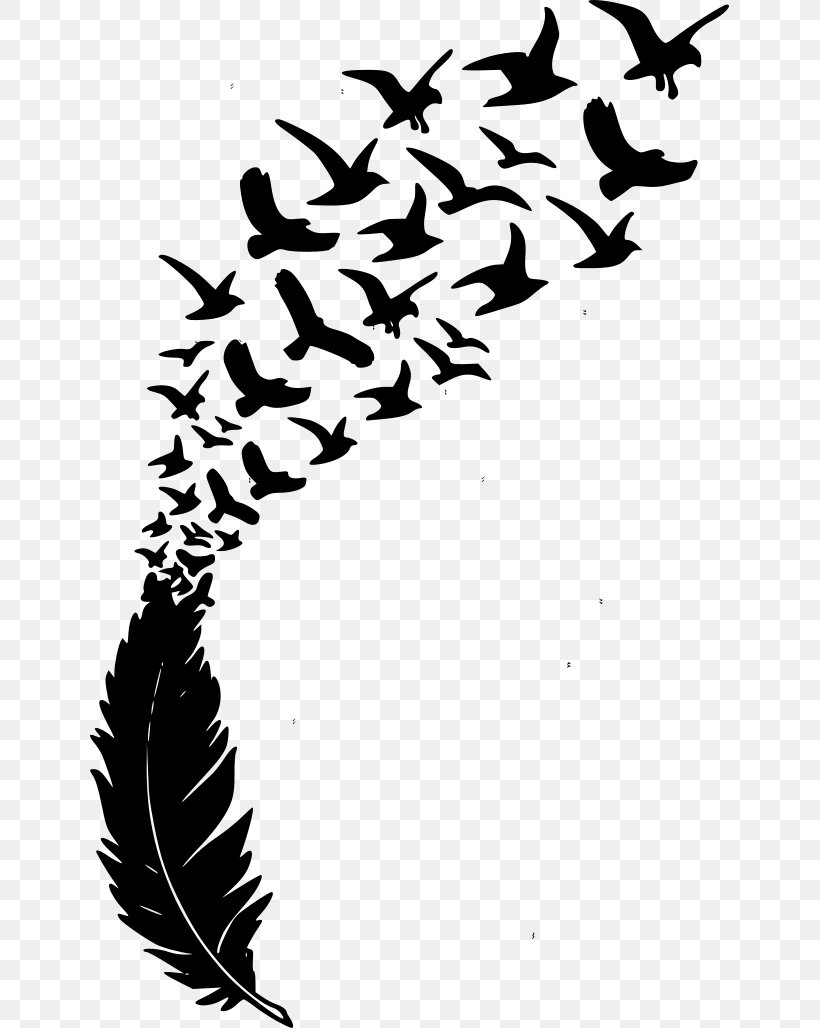 Bird Vector Graphics Feather Stock Illustration, PNG, 639x1028px, Bird, Blackandwhite, Botany, Common Raven, Drawing Download Free