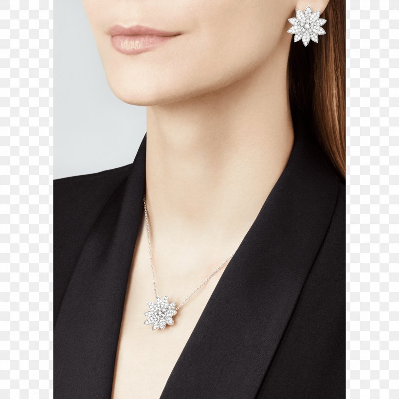 Necklace Earring Lotus Cars Charms & Pendants Van Cleef & Arpels, PNG, 3000x3000px, Necklace, Chain, Charms Pendants, Collar, Earring Download Free