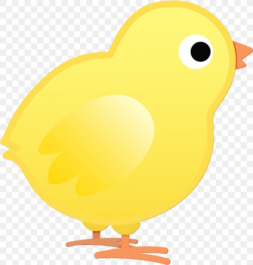 Yellow Beak Bird Cartoon Chicken, PNG, 898x938px, Watercolor, Beak, Bird, Cartoon, Chicken Download Free