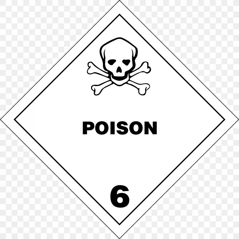 Placard Dangerous Goods Toxicity HAZMAT Class 6 Toxic And Infectious Substances Label, PNG, 1679x1679px, Placard, Area, Art, Black, Black And White Download Free