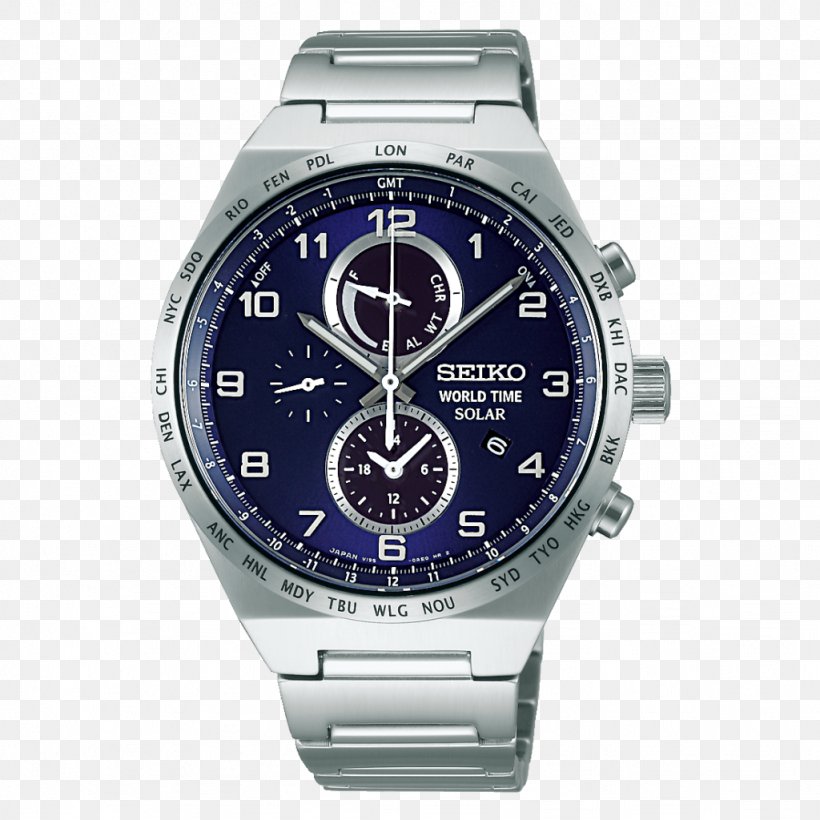 Seiko Solar-powered Watch Chronograph Lorus, PNG, 1024x1024px, Seiko, Blue, Bracelet, Brand, Casio Download Free