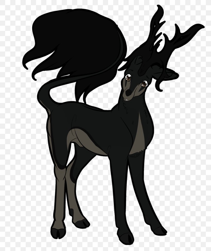 Dog Reindeer Silhouette Goat Shadow, PNG, 819x975px, Dog, Antler, Black And White, Carnivoran, Deer Download Free