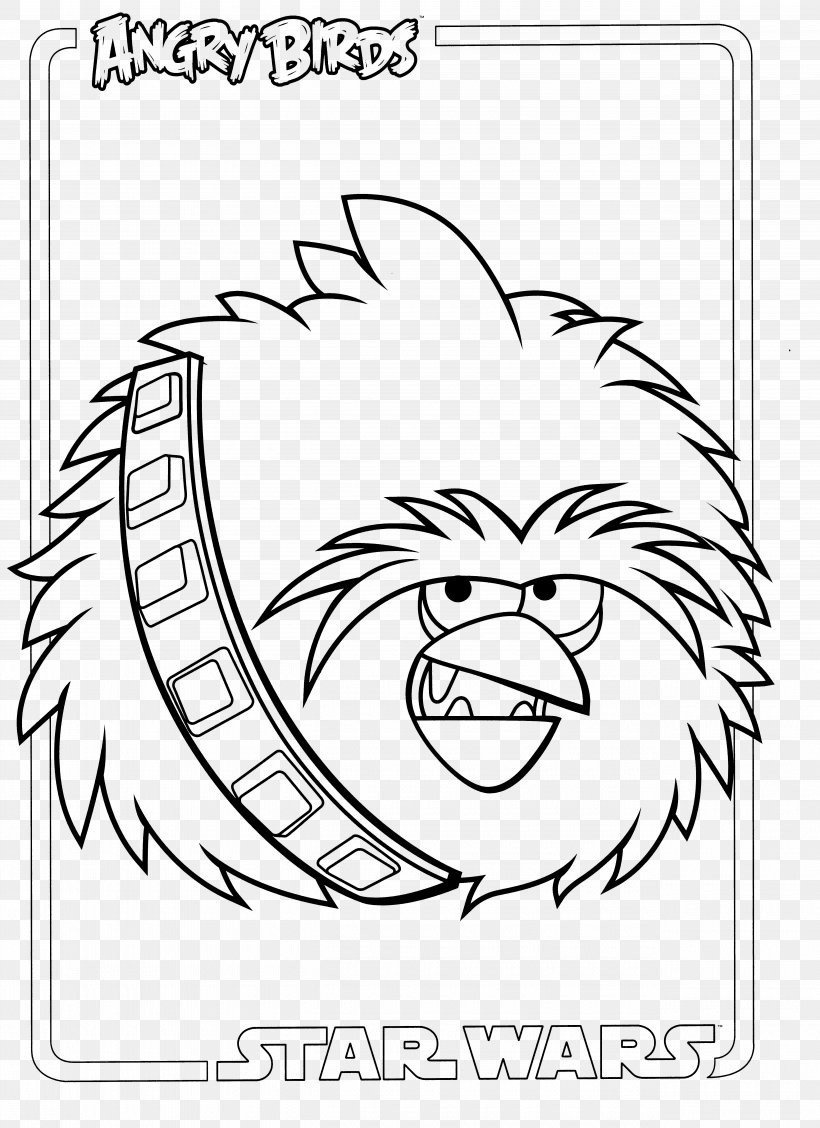 Drawing Line Art Angry Birds Star Wars Clip Art, PNG, 5100x7020px, Drawing, Angry Birds, Angry Birds Star Wars, Animal, Art Download Free