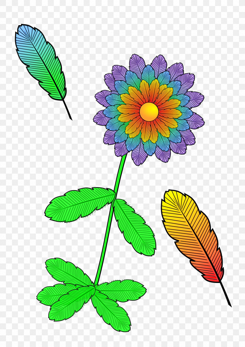 Flower Leaf Plant Petal Pedicel, PNG, 1697x2400px, Watercolor, Flower, Herbaceous Plant, Leaf, Paint Download Free