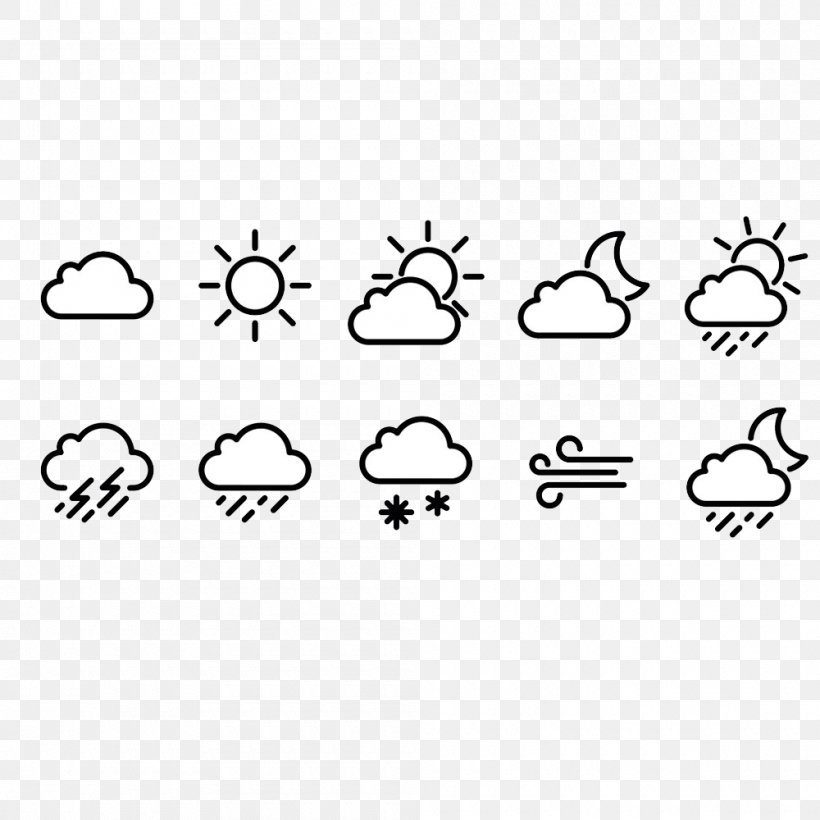 Weather Forecasting Rain Vector Graphics, PNG, 1000x1000px, Weather, Cloud, Icon Design, Lightning, Line Art Download Free