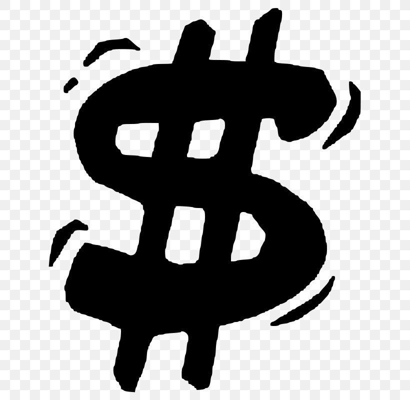 Dollar Sign Clip Art, PNG, 800x800px, Dollar Sign, Black And White, Currency Symbol, Dollar, Logo Download Free