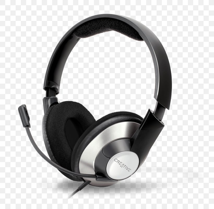 Microphone Headphones Headset Creative Technology Loudspeaker, PNG, 800x800px, Microphone, Audio, Audio Equipment, Computer, Creative Technology Download Free