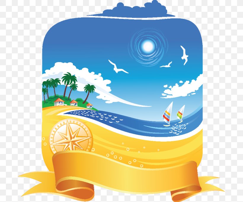 Beach Drawing Clip Art, PNG, 699x682px, Beach, Art, Cartoon, Drawing, Orange Download Free