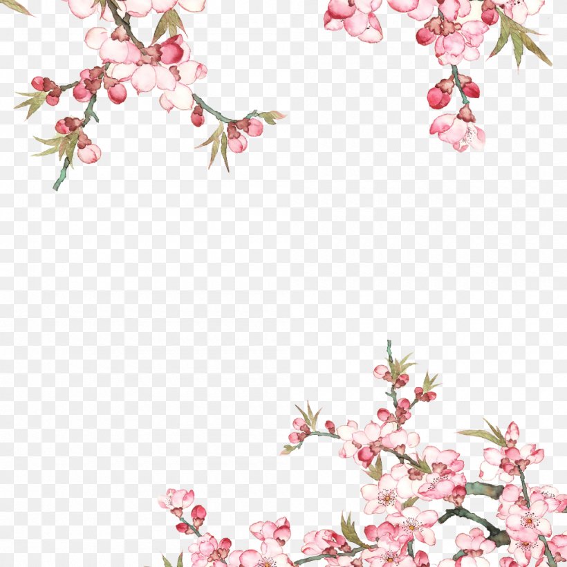 Cherry Blossom Image Vector Graphics Poster, PNG, 1000x1000px, Cherry Blossom, Art, Blossom, Branch, Cut Flowers Download Free