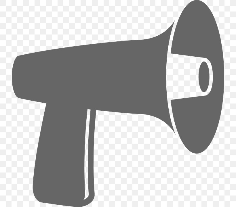 Megaphone Loudspeaker Clip Art, PNG, 738x720px, Megaphone, Black And White, Loudspeaker, Monochrome, Sports Equipment Download Free