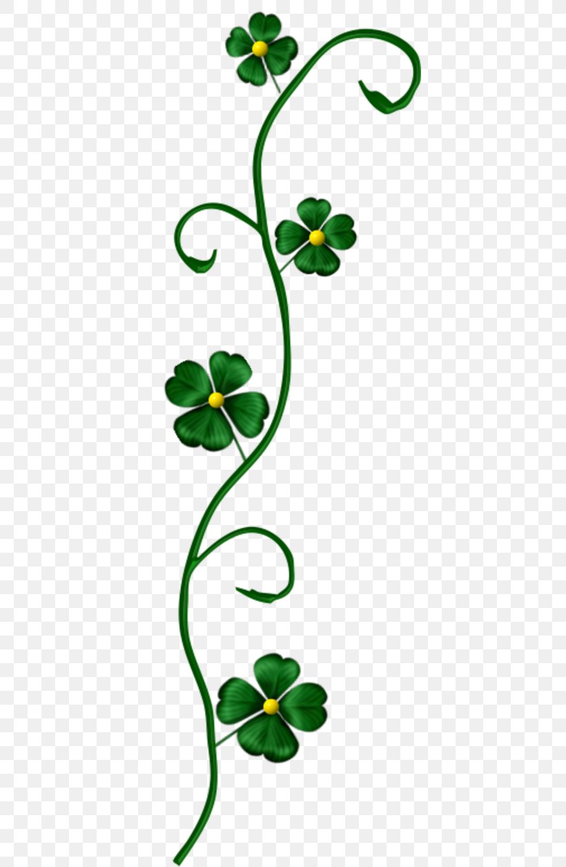 Saint Patrick's Day Four-leaf Clover Petal Clip Art, PNG, 400x1255px, Fourleaf Clover, Artwork, Branch, Clover, Flora Download Free