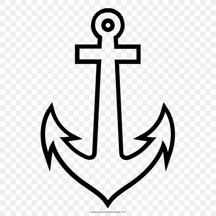 Anchor Drawing Clip Art, PNG, 1000x1000px, Anchor, Artwork, Black And White, Boat, Coloring Book Download Free