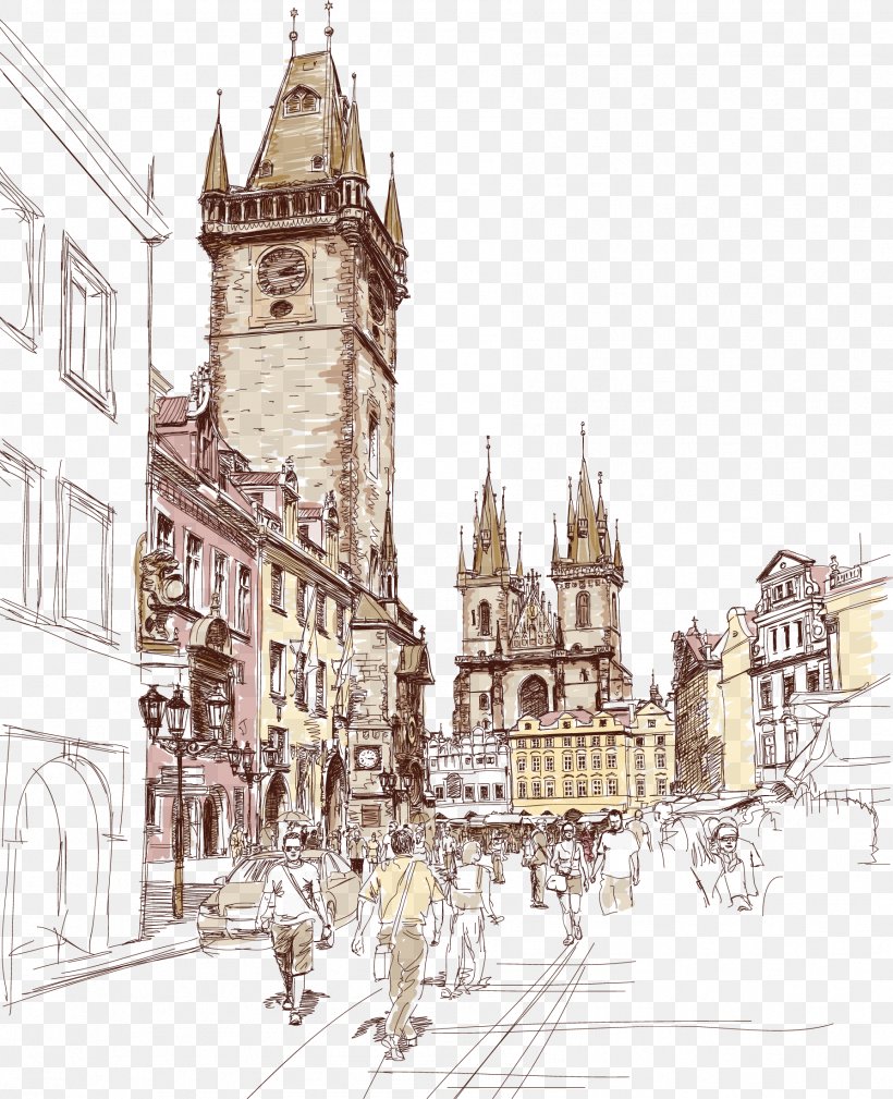 Prague Santa Maria Della Spina Drawing Sketch, PNG, 1787x2199px, Prague, Abbey, Architectural Drawing, Art, Building Download Free