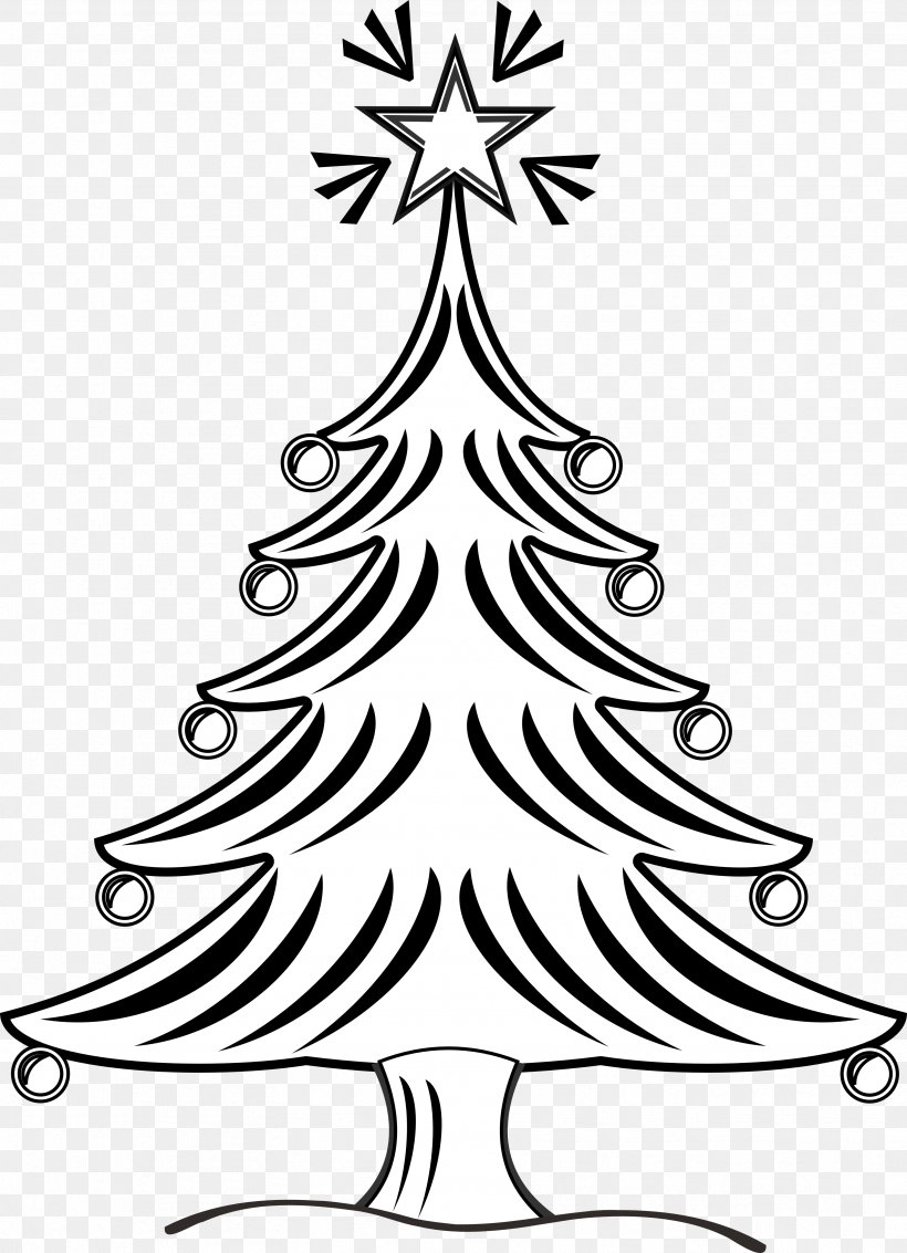 Christmas Tree Drawing Black And White Clip Art, PNG, 3333x4606px ...