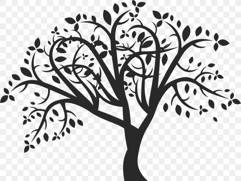 Tree Silhouette Clip Art, PNG, 1280x964px, Tree, Black And White, Branch, Digital Image, Drawing Download Free