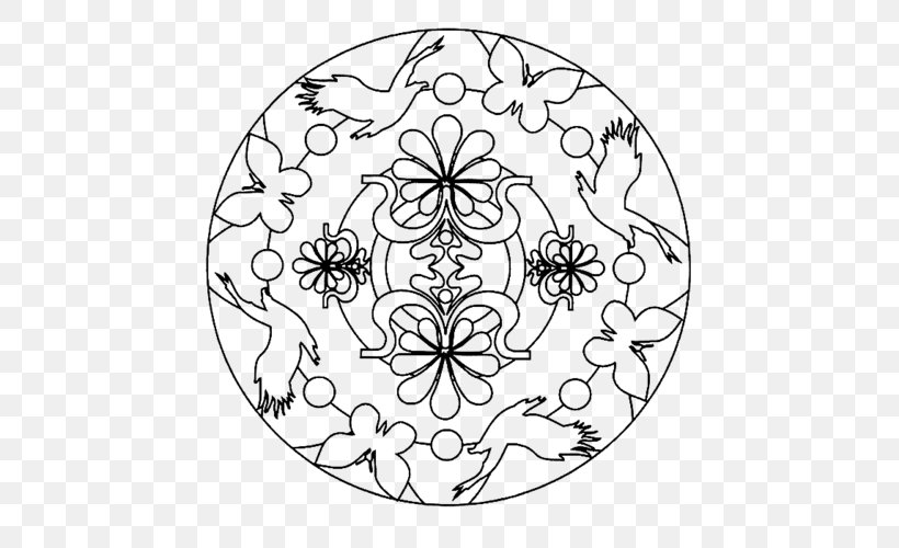 Coloring Book Mandala Drawing Child Geometric Shape, PNG, 500x500px, Coloring Book, Area, Art, Black And White, Butterflies And Moths Download Free