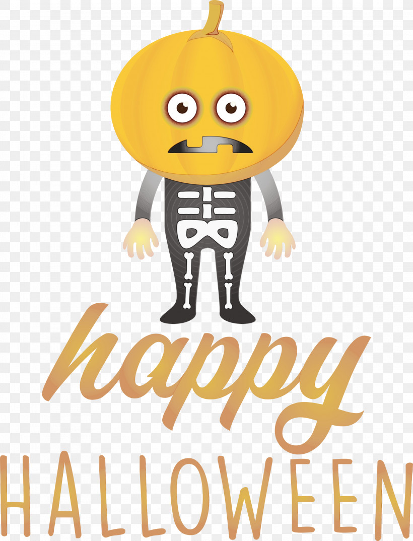 Logo Cartoon Yellow Smiley Happiness, PNG, 2289x2999px, Happy Halloween, Biology, Cartoon, Geometry, Happiness Download Free