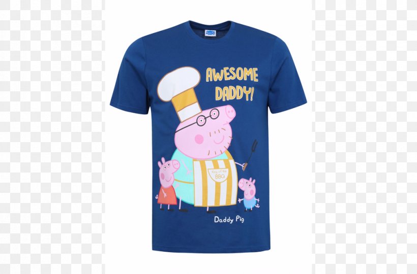 T-shirt Daddy Pig Mummy Pig Father, PNG, 1008x664px, Tshirt, Active Shirt, Blue, Brand, Child Download Free