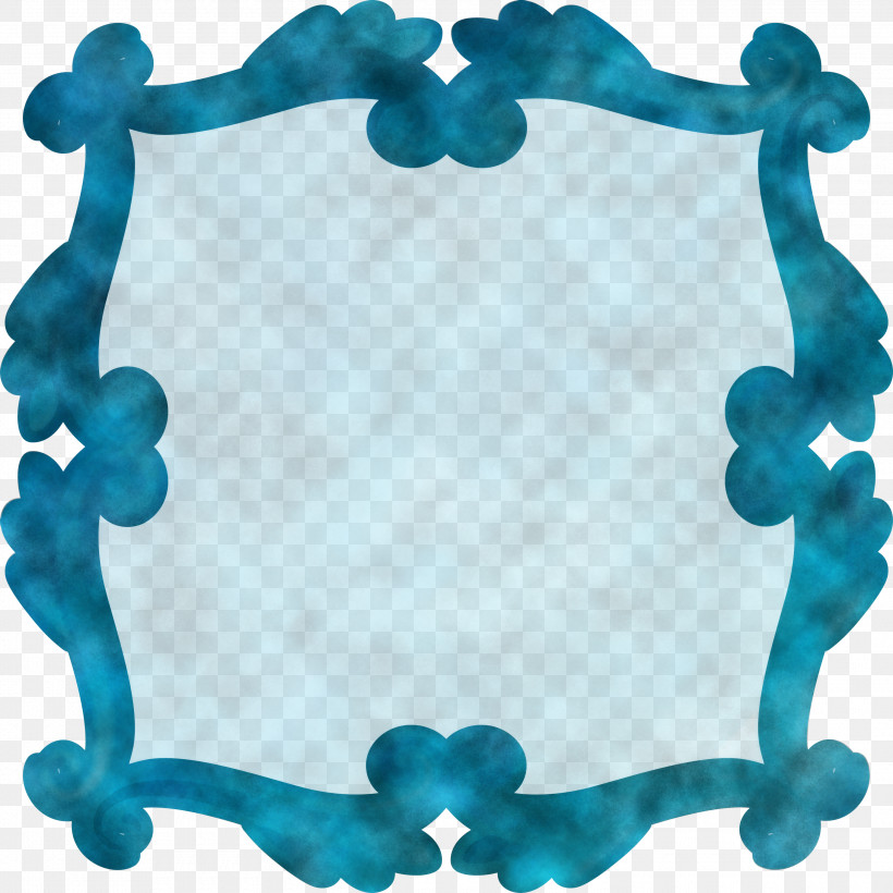 Square Frame, PNG, 3000x3000px, Square Frame, Aqua, Teal, Turquoise Download Free