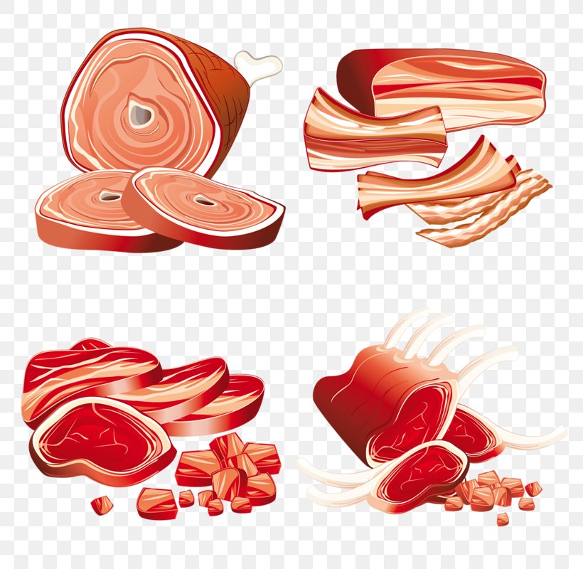 Ham Bacon Barbecue Meat Lamb And Mutton, PNG, 800x800px, Watercolor, Cartoon, Flower, Frame, Heart Download Free