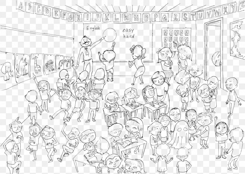 Line Art Classroom Drawing Clip Art, PNG, 2290x1632px, Line Art, Area, Art, Artwork, Black And White Download Free