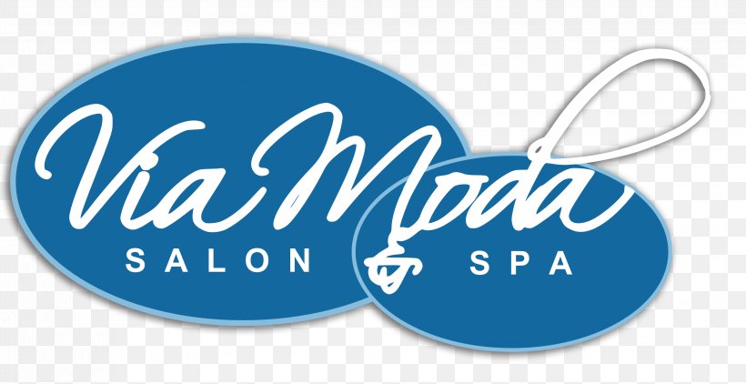Via Moda Salon & Spa Logo Front Street Brand Font, PNG, 3300x1700px, Logo, Beauty Parlour, Blue, Brand, Escape Reality Download Free
