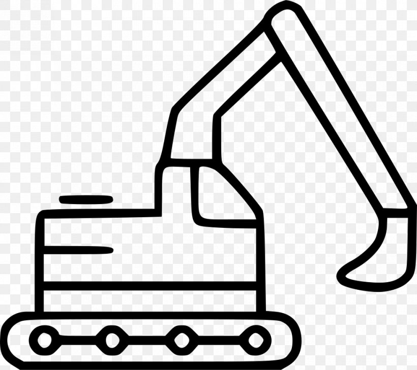 Excavator Vector Graphics Loader Heavy Machinery Illustration, PNG, 980x872px, Excavator, Area, Backhoe, Black, Black And White Download Free