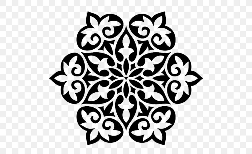Islamic Geometric Patterns Ornament Islamic Art Stencil, PNG, 500x500px, Islamic Geometric Patterns, Arabesque, Black And White, Decorative Arts, Flora Download Free
