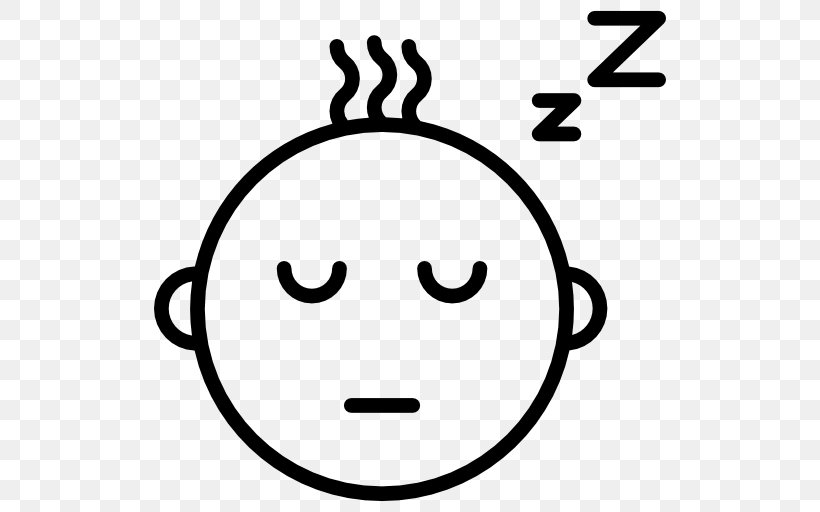 Emoticon Sleep Child Infant, PNG, 512x512px, Emoticon, Area, Black And White, Child, Crying Download Free