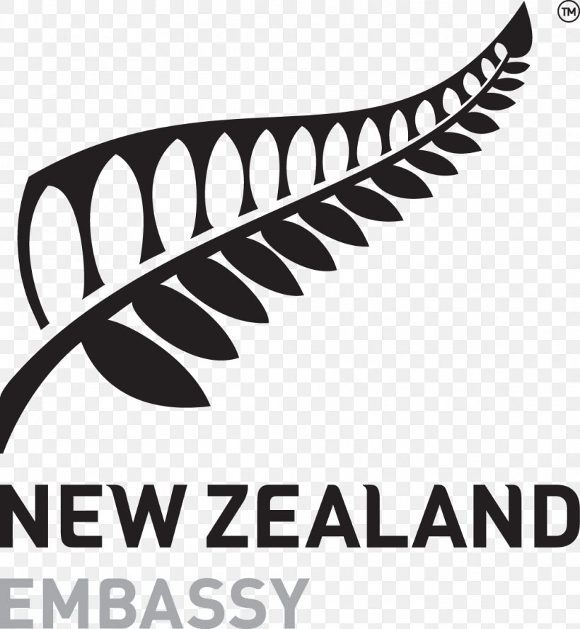 Embassy Of New Zealand, Paris Logo, PNG, 1039x1126px, New Zealand, Ambassador, Black And White, Brand, Consulate Download Free