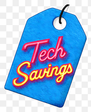 Tech Savings - Blue Tech Savings Tag PNG
