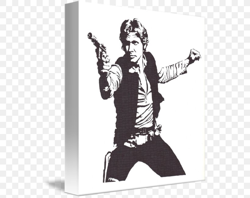 Han Solo Anakin Skywalker Stencil Wall Decal Star Wars, PNG, 538x650px, Han Solo, Anakin Skywalker, Art, Black And White, Han Shot First Download Free
