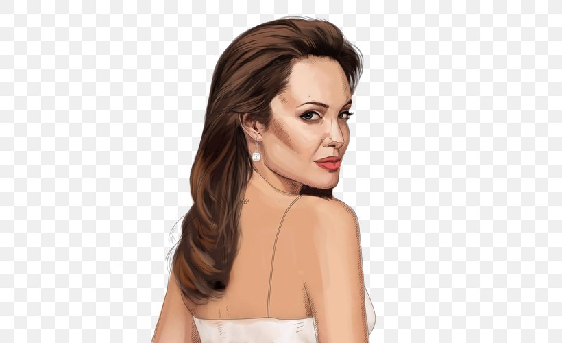 Angelina Jolie By The Sea Actor, PNG, 500x500px, Watercolor, Cartoon, Flower, Frame, Heart Download Free