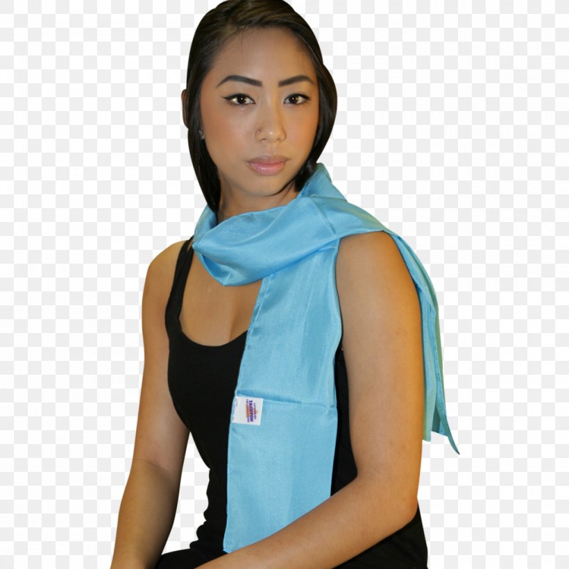 Scarf Shoulder Silk Electric Blue, PNG, 1000x1000px, Scarf, Arm, Electric Blue, Joint, Neck Download Free